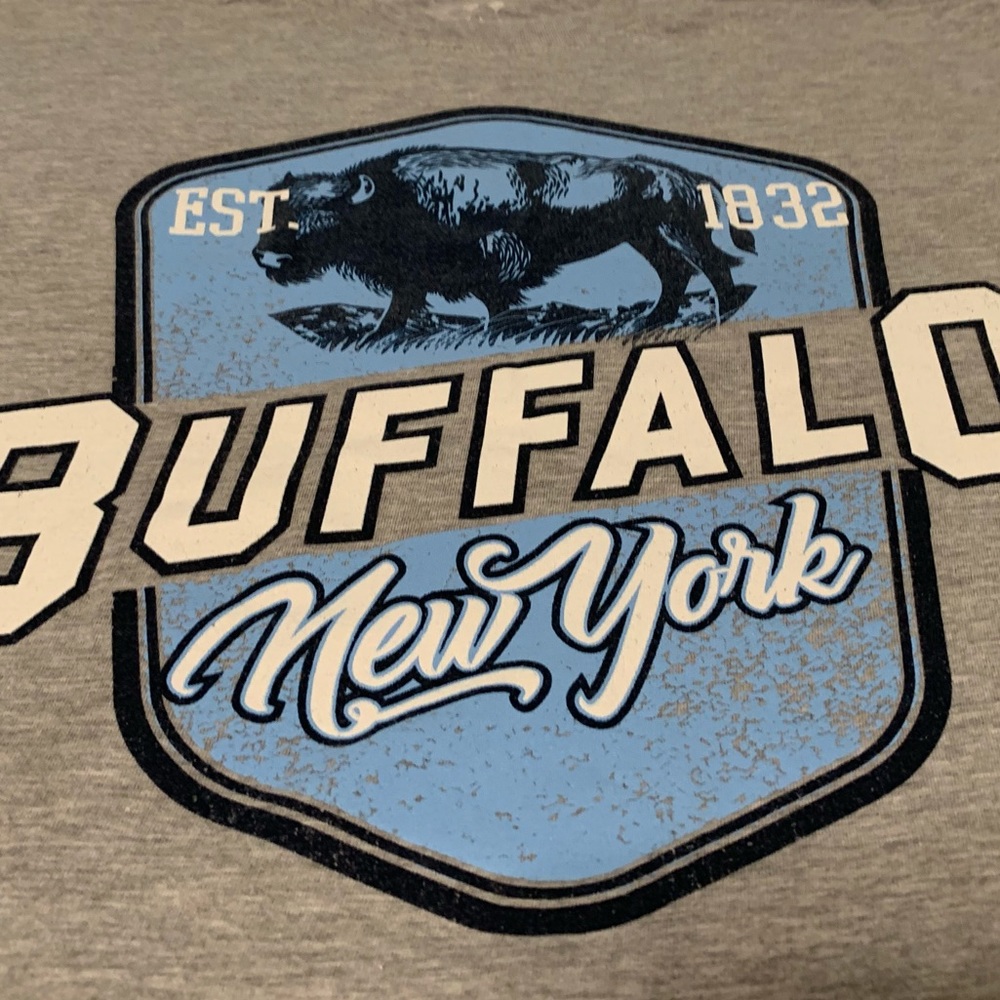 *Donated* Men’s Buffalo NY Distressed Screen Print T-Shirt - Picture 2 of 5
